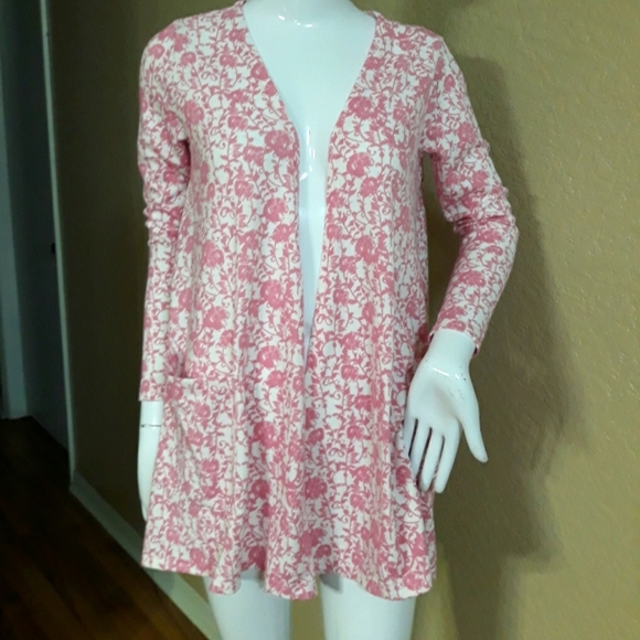LuLaroe Cardigan pink and white - Picture 1 of 11